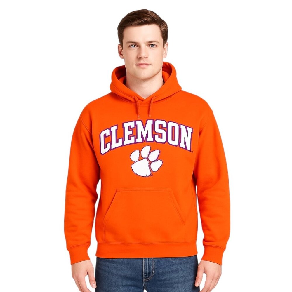 Clemson Tigers Logo Hoodie Orange Sweatshirt Unisex Small NCAA College Gameday